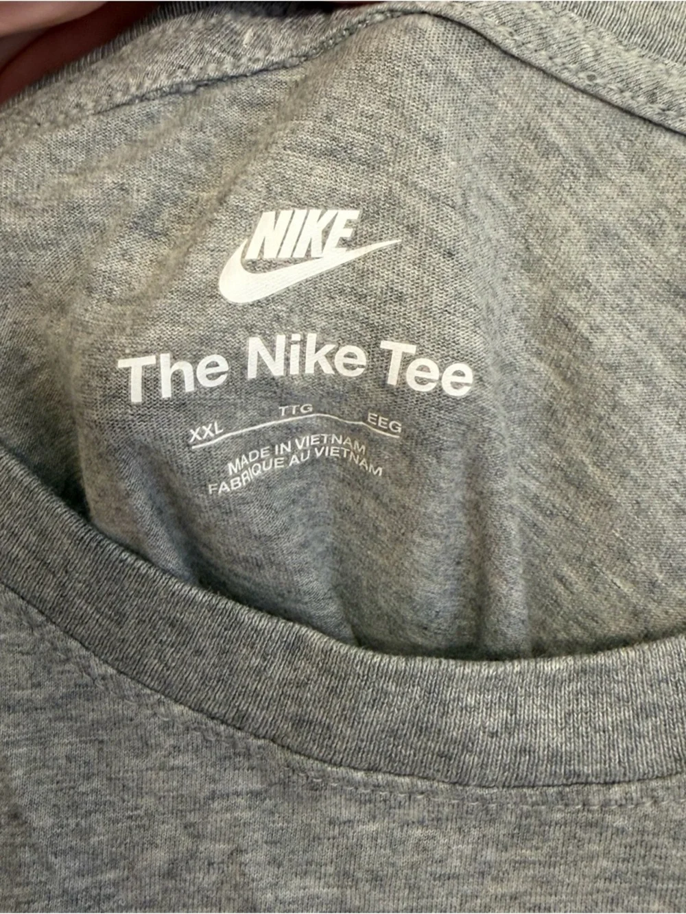 Nike The Nike Tee T Shirt XXL Men’s Gray Black Logo 100% Cotton